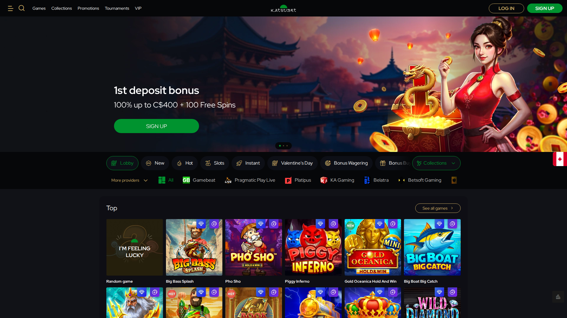 Katsubet Casino Homepage